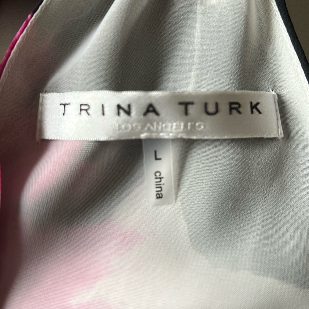 Trina Turk Silk Floral Print Halter Top Size L - Picture 9 of 9